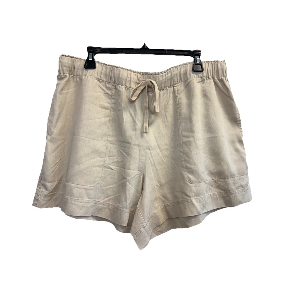 NEW Hilary Radley Women's XL Lightweight Pull-on‎ Tencel Shorts Tan Pockets